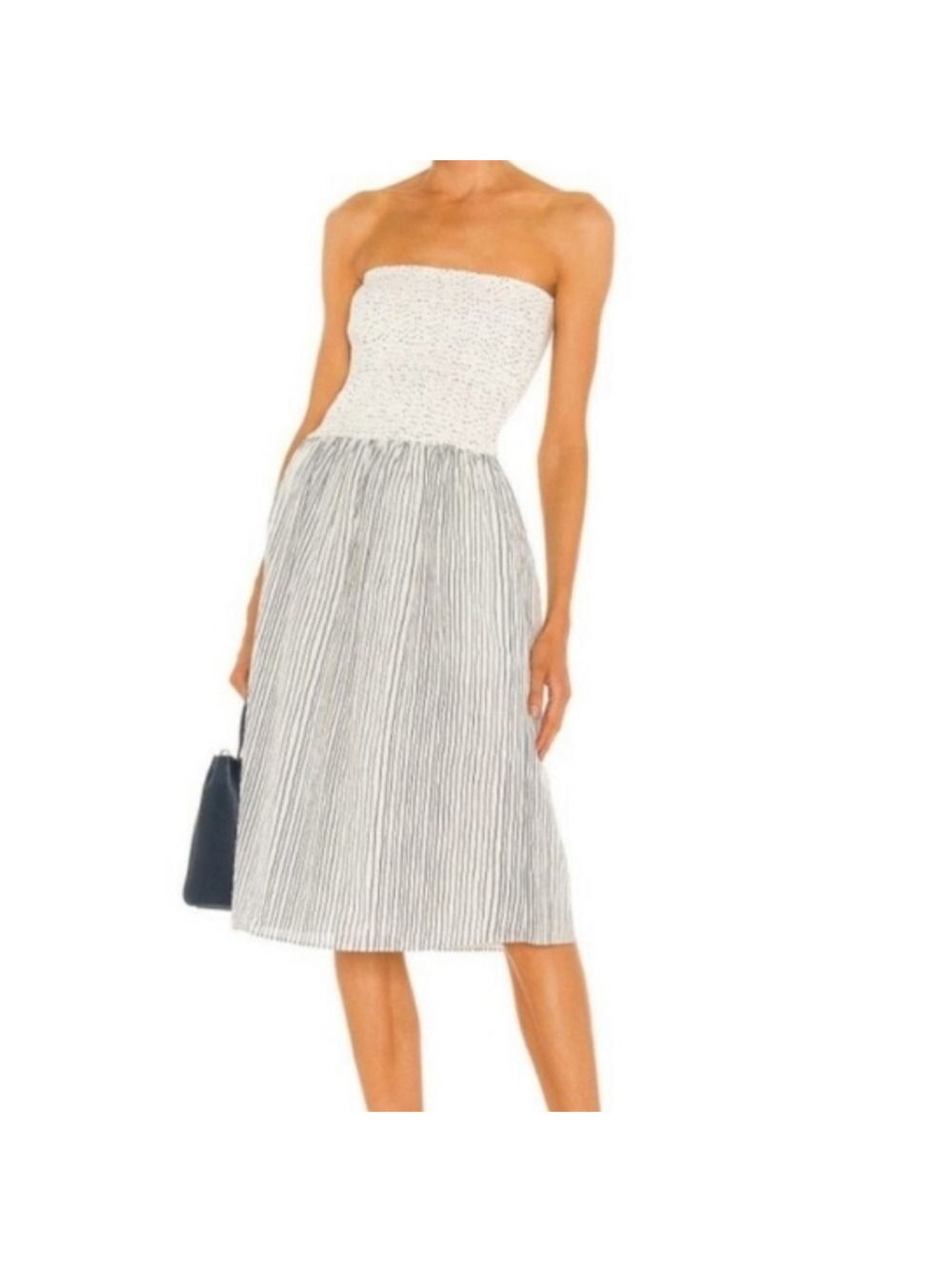 Rag & Bone Aster Strapless Dress In White Multi